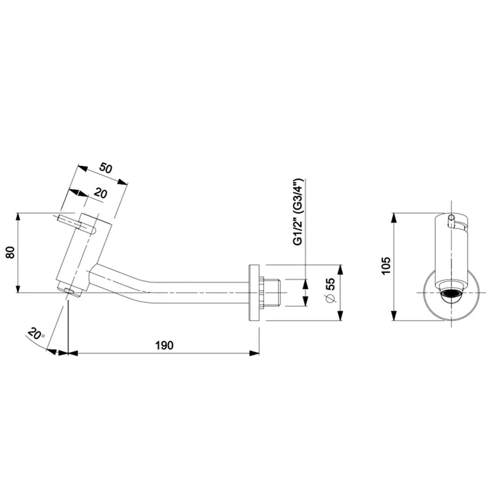 Encontraproduto.com.br - Torneira de Parede Metal para Lavatório Bica Curta Cromado Basic - B5003c7crb - Celite