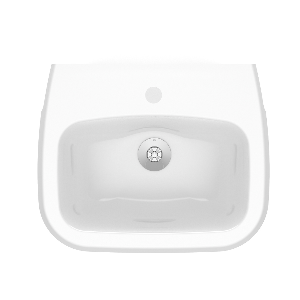 Encontraproduto.com.br - Lavatório para coluna 495X410 furo central sem ladrão branco Celite #1640010011300