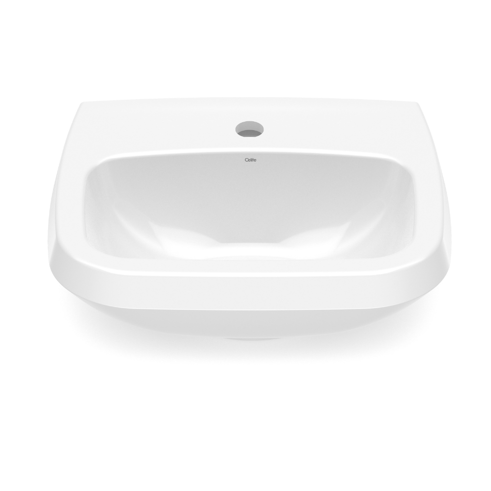 Encontraproduto.com.br - Lavatório para coluna 495X410 furo central sem ladrão branco Celite #1640010011300