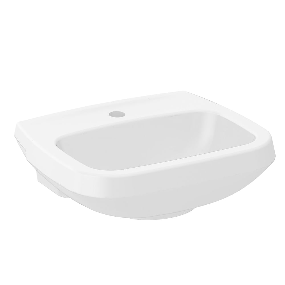 Encontraproduto.com.br - Lavatório para coluna 495X410 furo central sem ladrão branco Celite #1640010011300