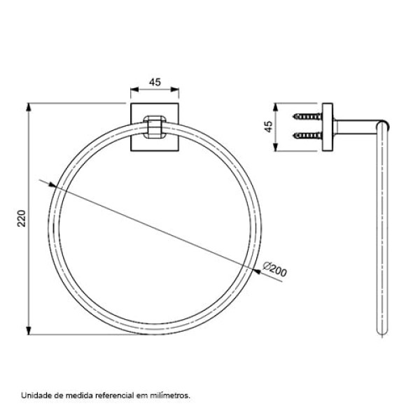 Encontraproduto.com.br - Porta Toalha Celite Anel Up Cromado