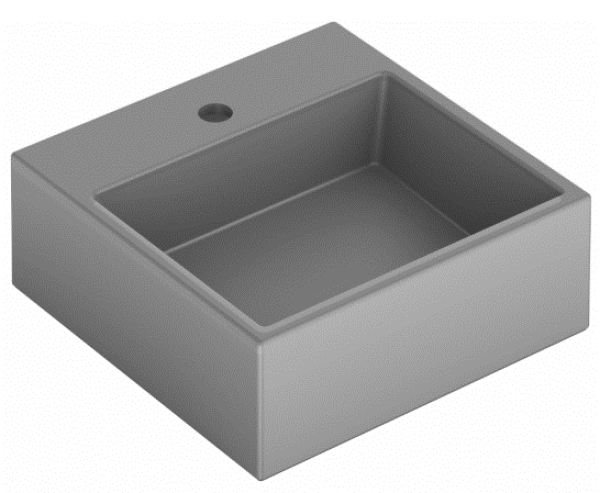 Encontraproduto.com.br - Cuba Basic de Apoio 42cm c/ Válvula Oculta Metropole Celite
