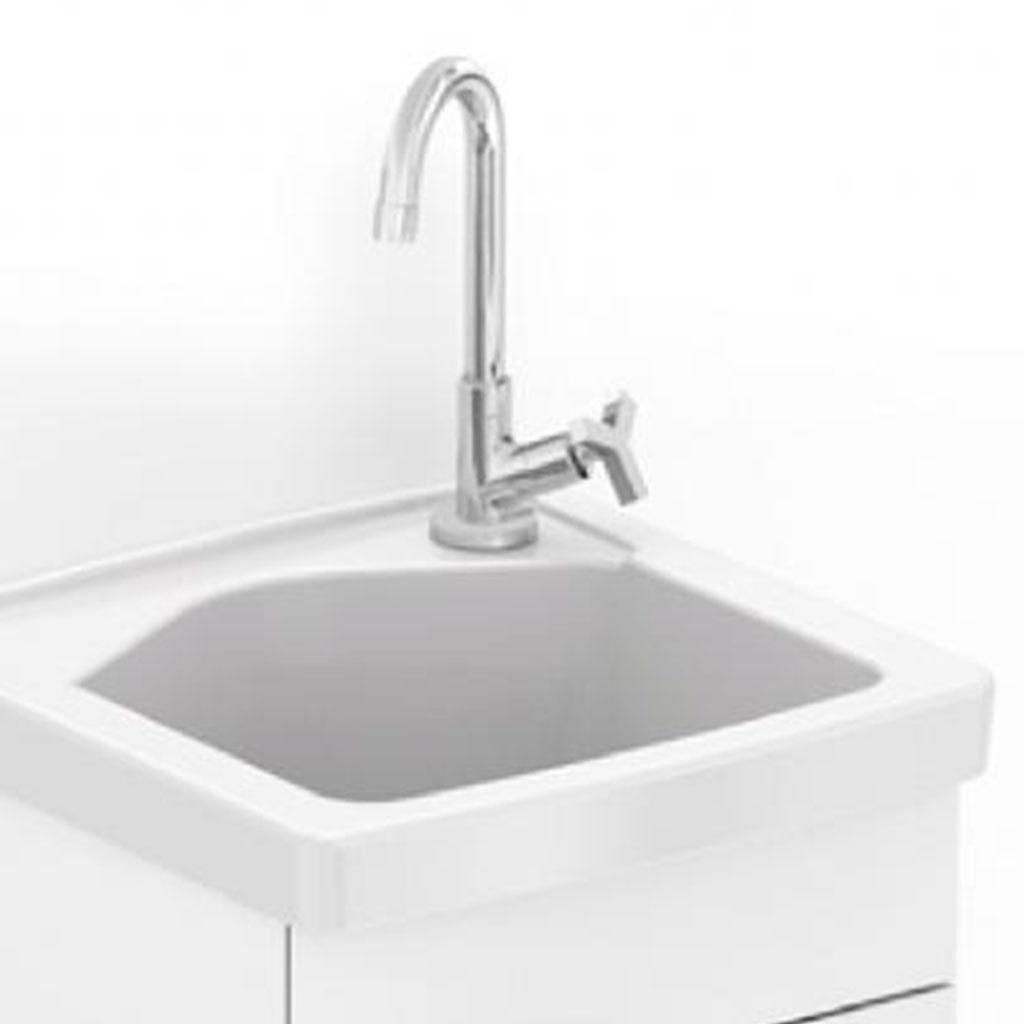 Encontraproduto.com.br - Kit Gabinete Lavanderia com Tanque Celite 75cm Branco