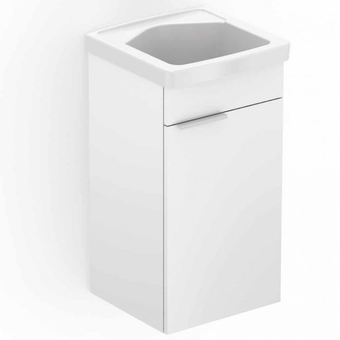 Encontraproduto.com.br - Kit Gabinete Lavanderia com Tanque Celite 75cm Branco