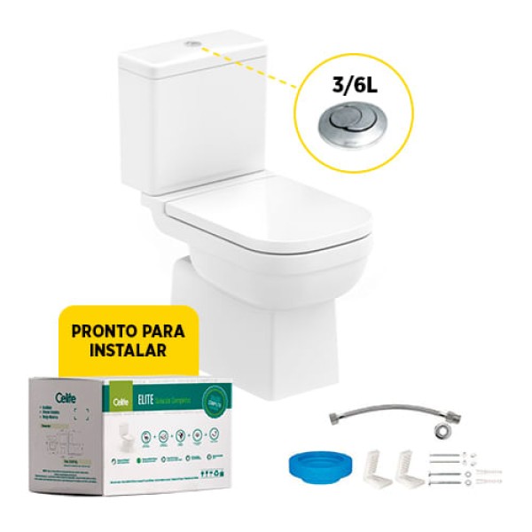 Encontraproduto.com.br - kit bacia c/cx acoplada elite celite