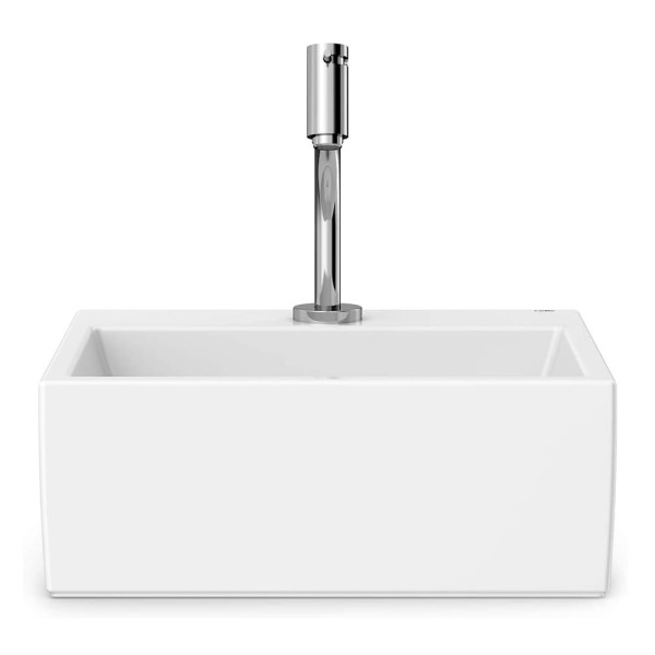 Encontraproduto.com.br - Kit Cuba de apoio Basic Q1, Torneira bica baixa Basic e complementos de instalac?o branco Celite #1737250010300