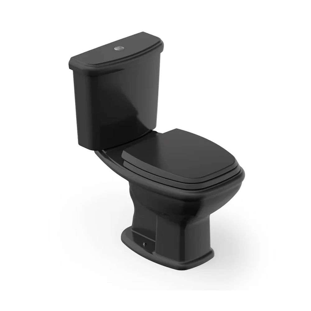 Encontraproduto.com.br - Kit Bacia Caixa Assento Polipropileno Fit Plus Preto Celite