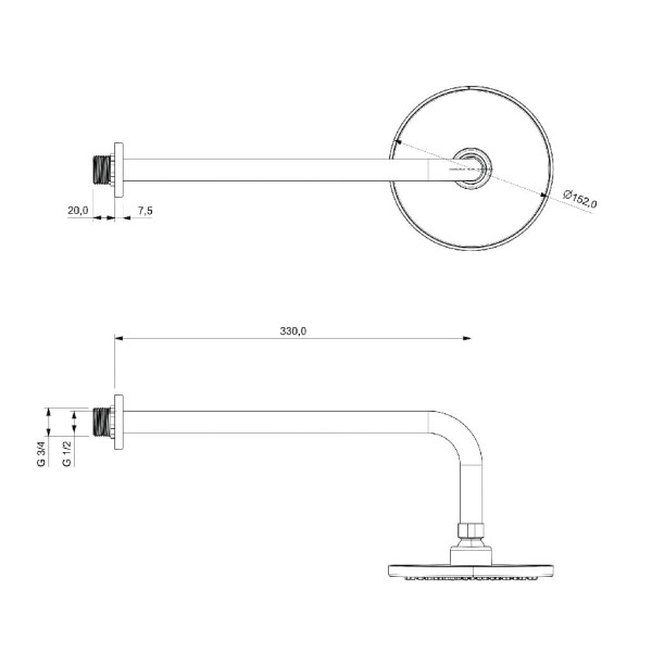 Encontraproduto.com.br - Chuveiro Parede 15cm Celite Basic Preto Matte B5075c7r00