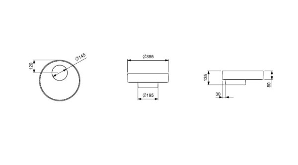 Encontraproduto.com.br - Cuba de Apoio Redonda de 39cm Upper Deck Design D4 Ref. 1381000077300 Stone Celite
