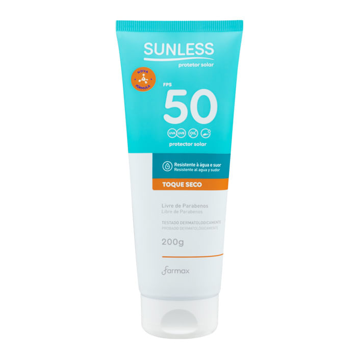 Encontraproduto.com.br - Protetor Solar Corporal 200g Toque Seco Fps 50 - Sunless