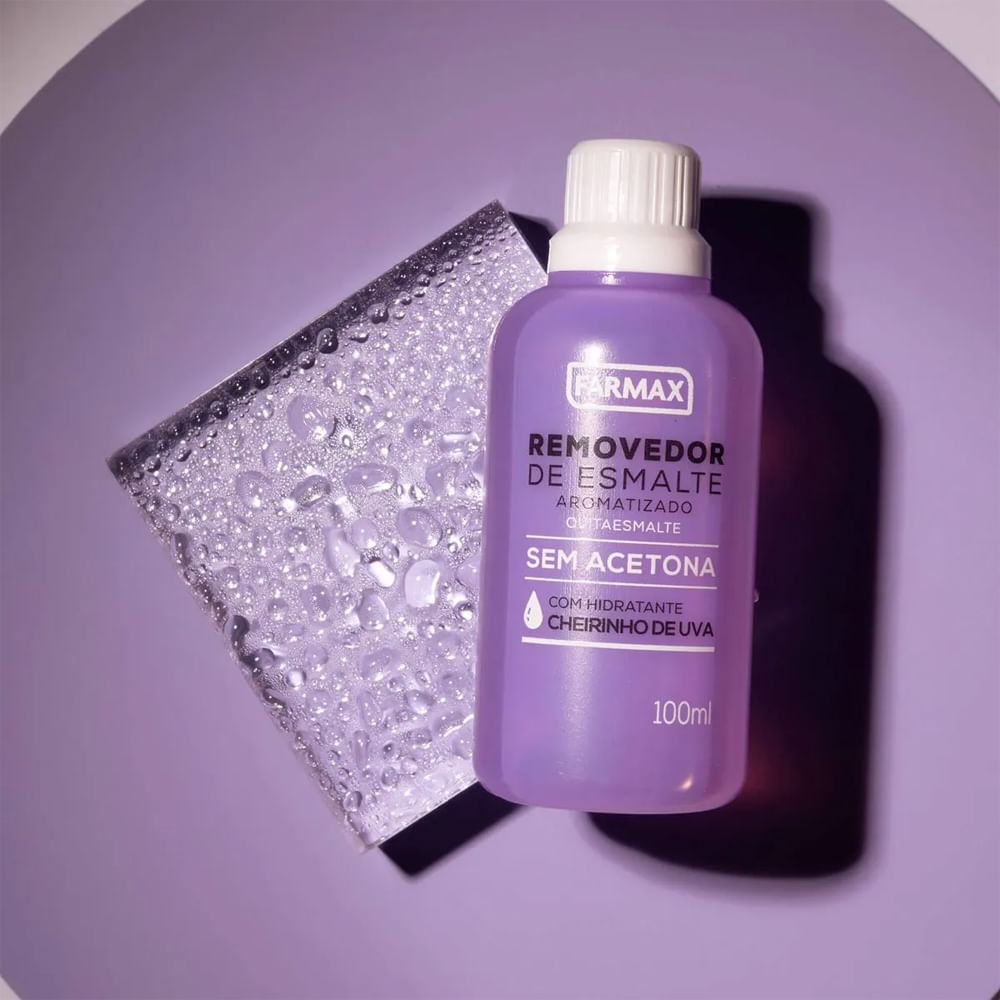 Encontraproduto.com.br - Removedor de Esmalte Farmax Sem Acetona Cheirinho de Uva - 100ml