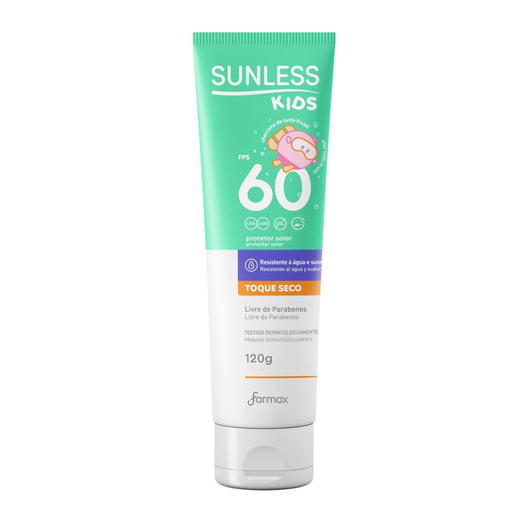 Encontraproduto.com.br - Protetor Solar Sunless Kids Toque Seco Fps60 120g