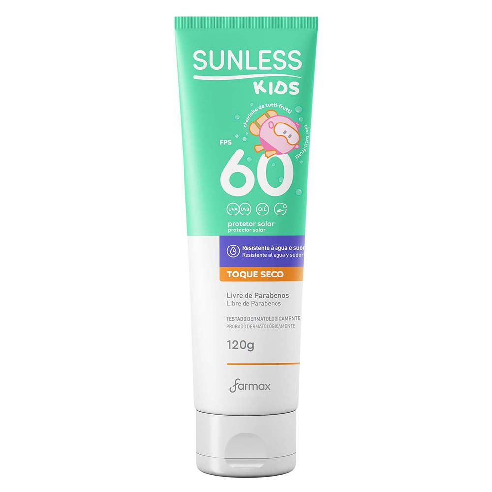 Encontraproduto.com.br - Protetor Solar Sunless Kids Toque Seco Fps60 120g