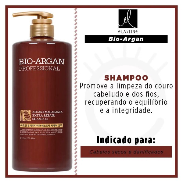 Encontraproduto.com.br - Shampoo Professional Elastine Bio Argan & Macadâmia 912ml
