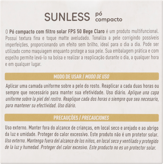 Encontraproduto.com.br - Sunless Color Po FPS50 Claro 10g