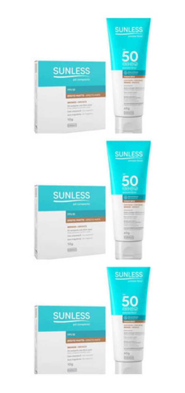 Sunless Pó Compacto Bronze + Protetor Solar Facial