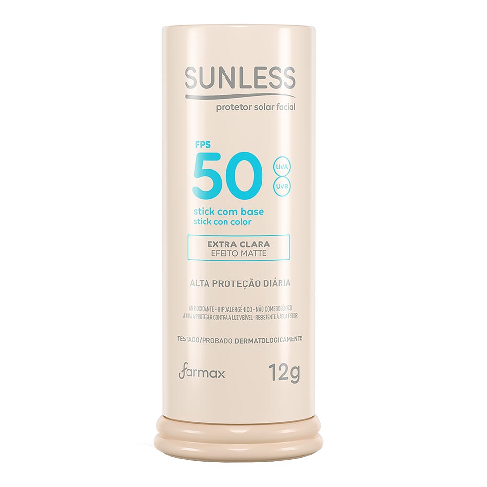 Encontraproduto.com.br - Protetor Solar Sunless Stick Matte 12gr Fps50 Extra Clara