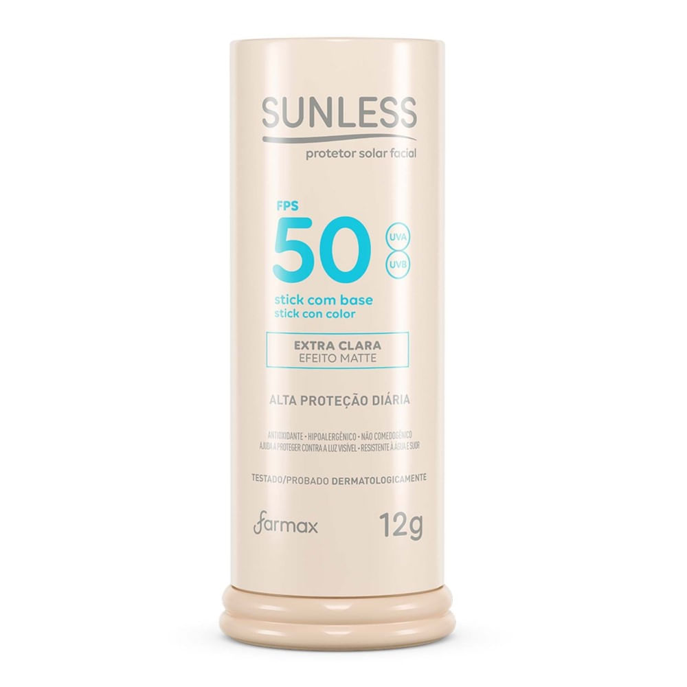 Encontraproduto.com.br - Protetor Solar Sunless Stick Matte 12gr Fps50 Extra Clara