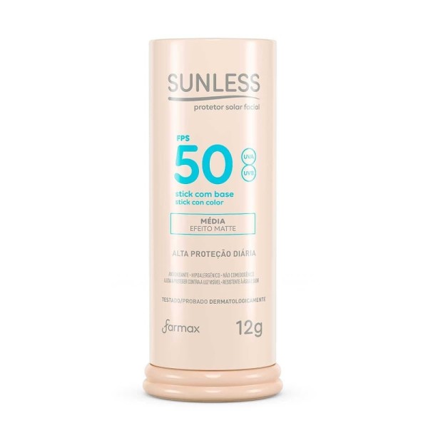 Encontraproduto.com.br - Protetor Solar Sunless Stick 12gr Fps50 Media Efeito Matte