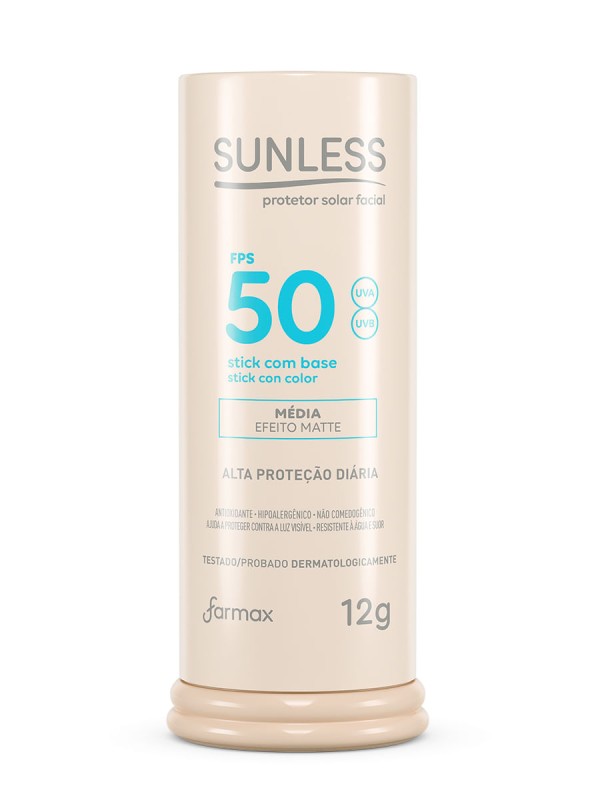 Encontraproduto.com.br - Protetor Solar Sunless Stick 12gr Fps50 Media Efeito Matte