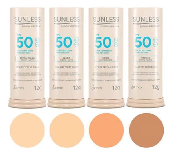 Encontraproduto.com.br - Protetor Solar Sunless Stick 12gr Fps50 Media Efeito Matte