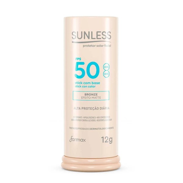 Encontraproduto.com.br - Protetor Solar Sunless Stick 12gr Fps50 Bronze Efeito Matte