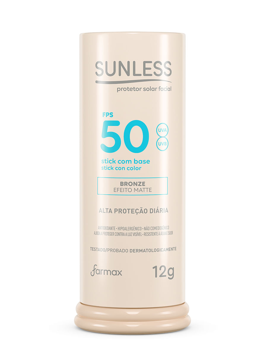 Encontraproduto.com.br - Protetor Solar Sunless Stick 12gr Fps50 Bronze Efeito Matte