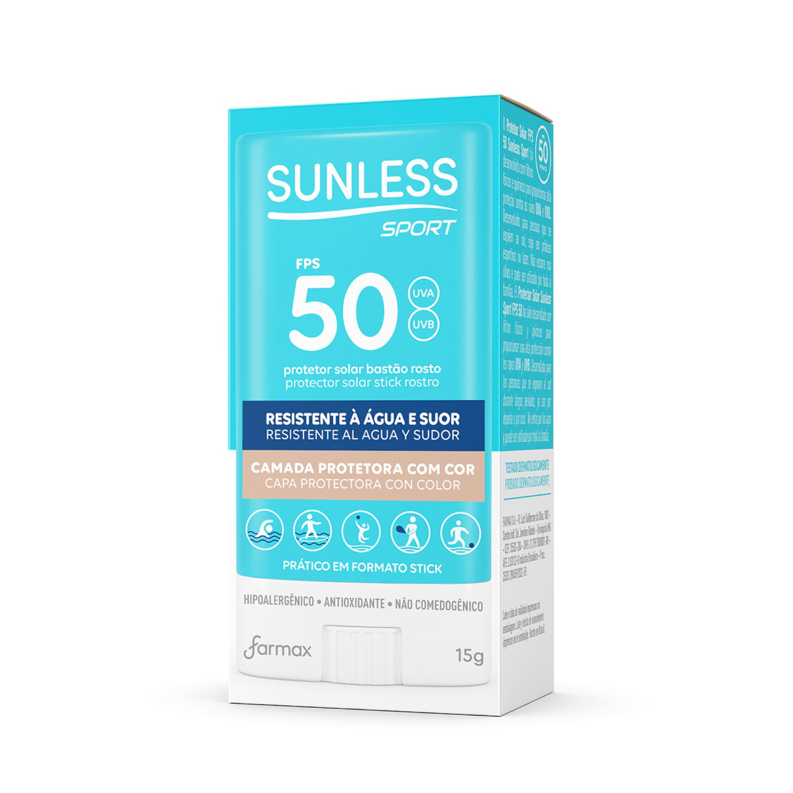 Encontraproduto.com.br - Protetor Solar Facial Fps50 Bastão Stick Sunless Sport 15g
