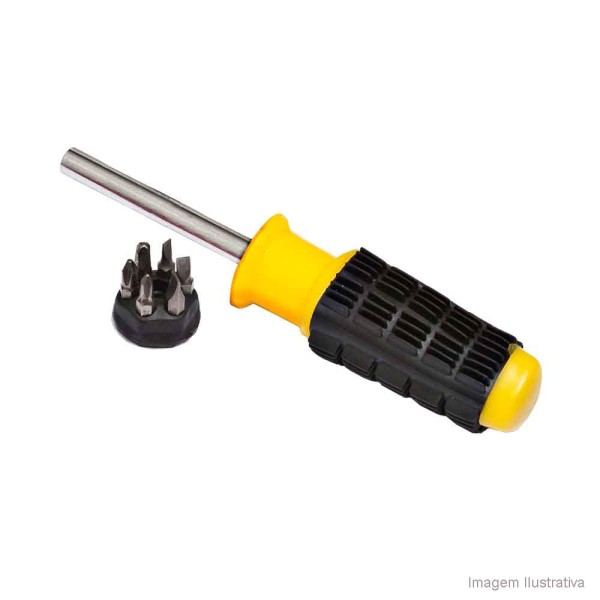 Encontraproduto.com.br - Multichave de fenda com 06 pontas amarela e preta Ferrari