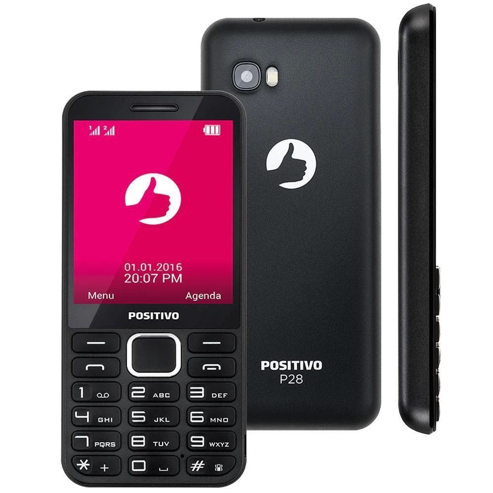 Encontraproduto.com.br - Celular Positivo P28 Dual Chip Câmera Traseira 0.3MP Tela 2.8