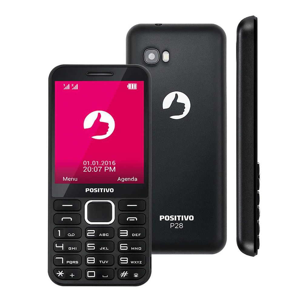 Encontraproduto.com.br - Celular Positivo P28 Dual Chip Câmera Traseira 0.3MP Tela 2.8