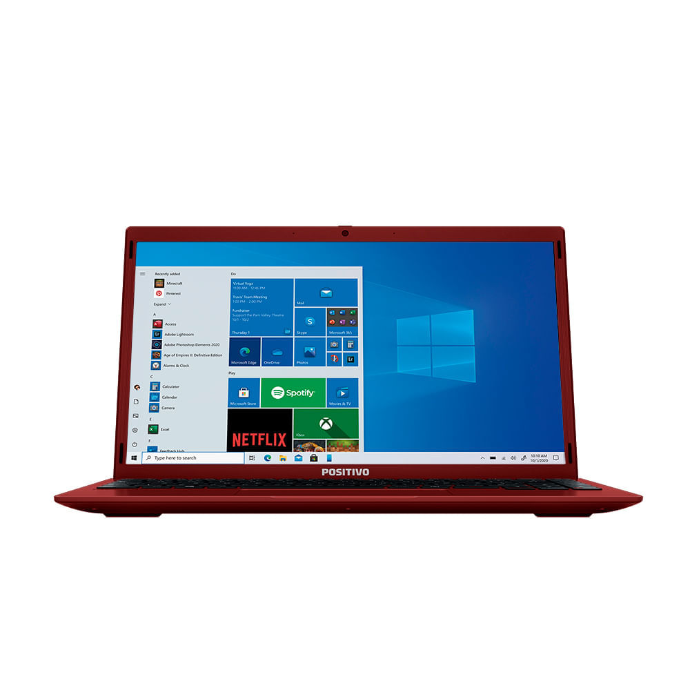 Encontraproduto.com.br - Notebook Positivo Motion Vermelho Intel® Atom® Quad-Core™ 4GB Tela 14.1