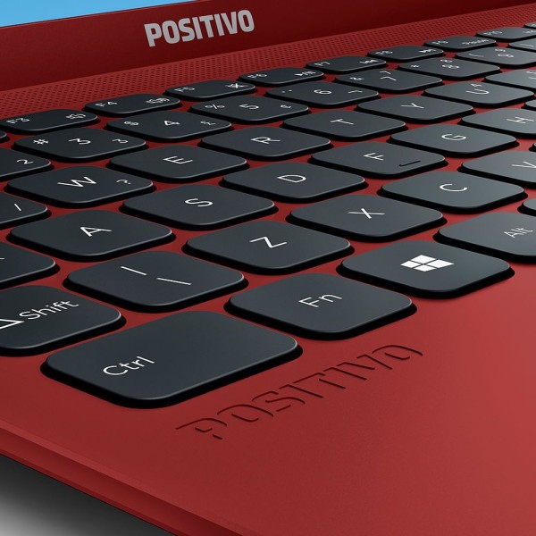 Encontraproduto.com.br - Notebook Positivo Motion Vermelho Intel® Atom® Quad-Core™ 4GB Tela 14.1