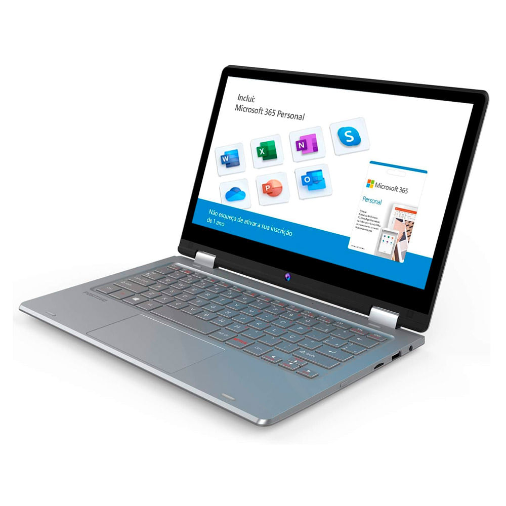 Encontraproduto.com.br - Notebook Positivo 2 em 1 Duo Intel Celeron 4GB RAM 128GB 11.6