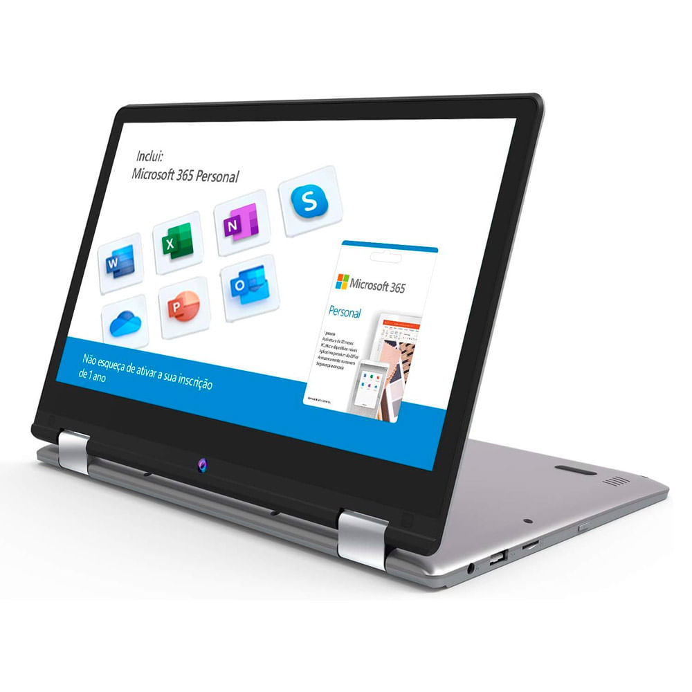 Encontraproduto.com.br - Notebook Positivo 2 em 1 Duo Intel Celeron 4GB RAM 128GB 11.6
