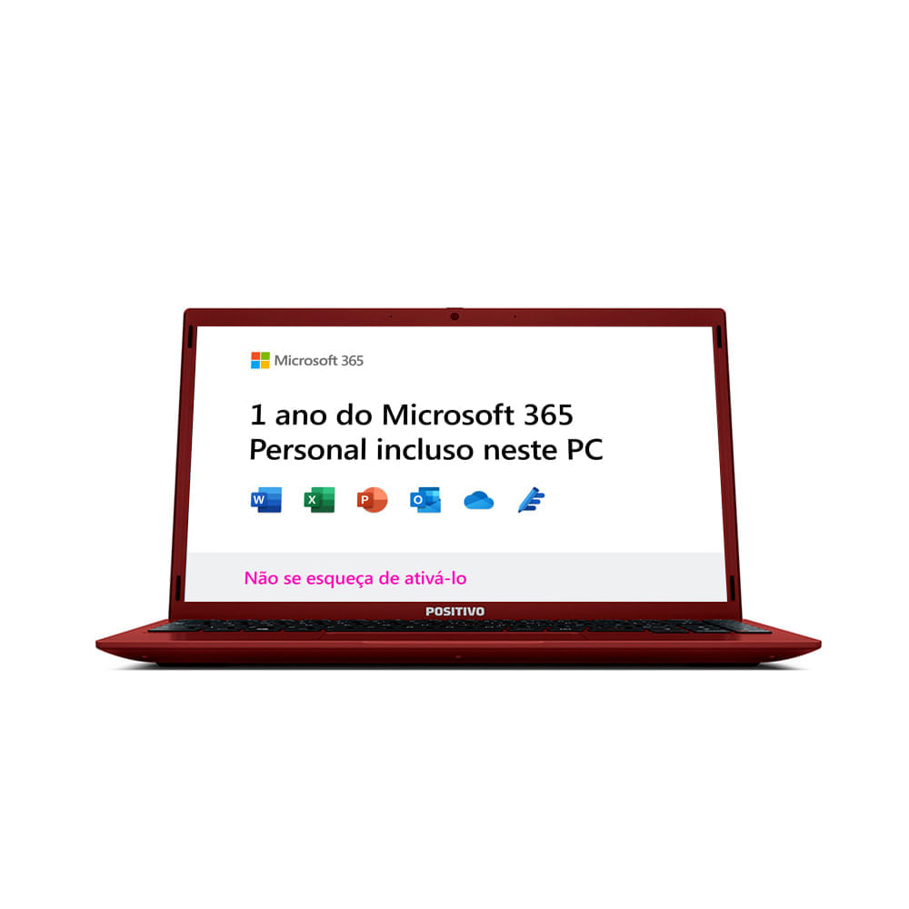 Encontraproduto.com.br - Notebook Positivo Motion C4120F Intel® Celeron® Windows 11 Home 14 – Vermelho – Inclui Microsoft 365*