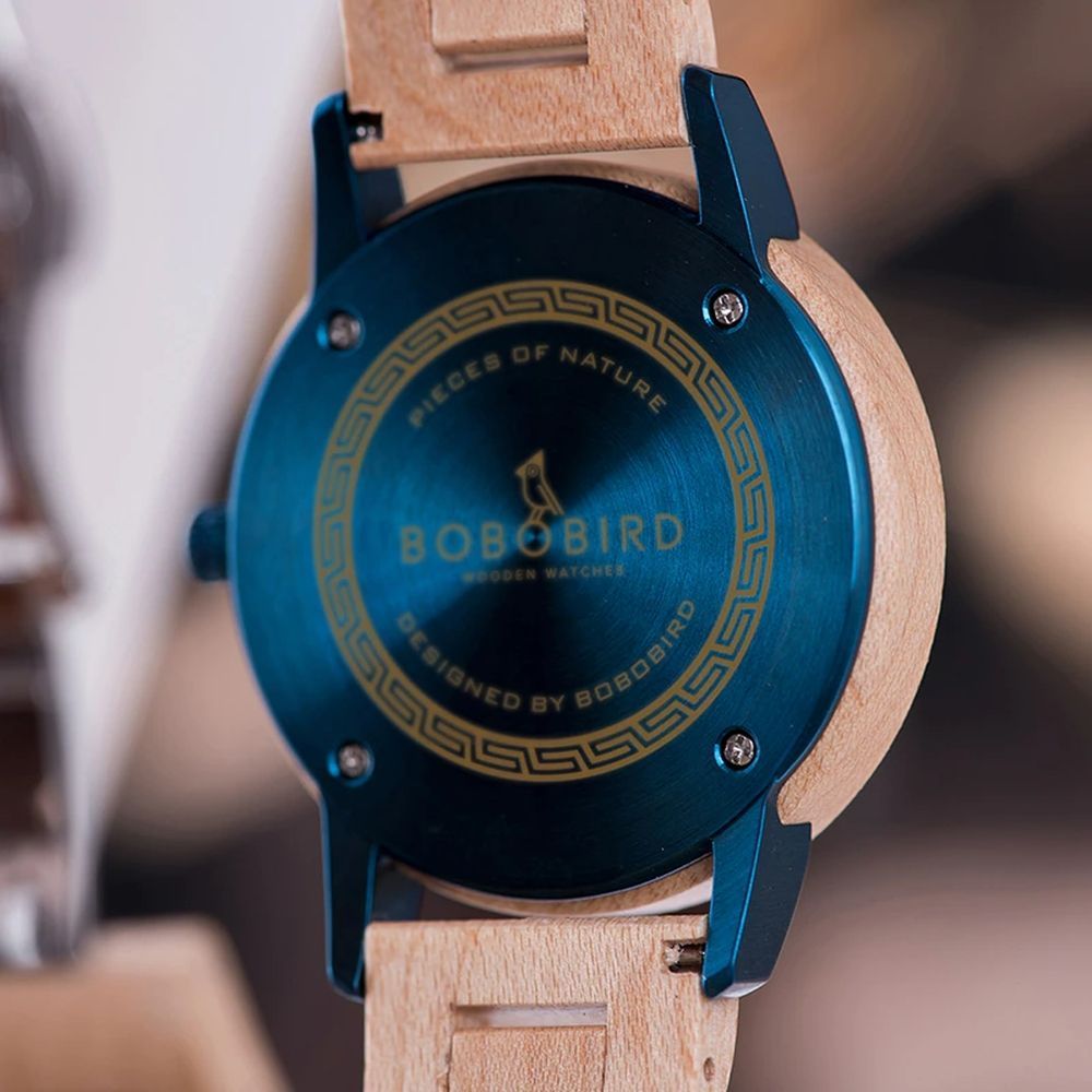 Encontraproduto.com.br - Relógios De Pulso De Quartzo Feminino Bobo Bird 022 à Prova Dágua Cinza