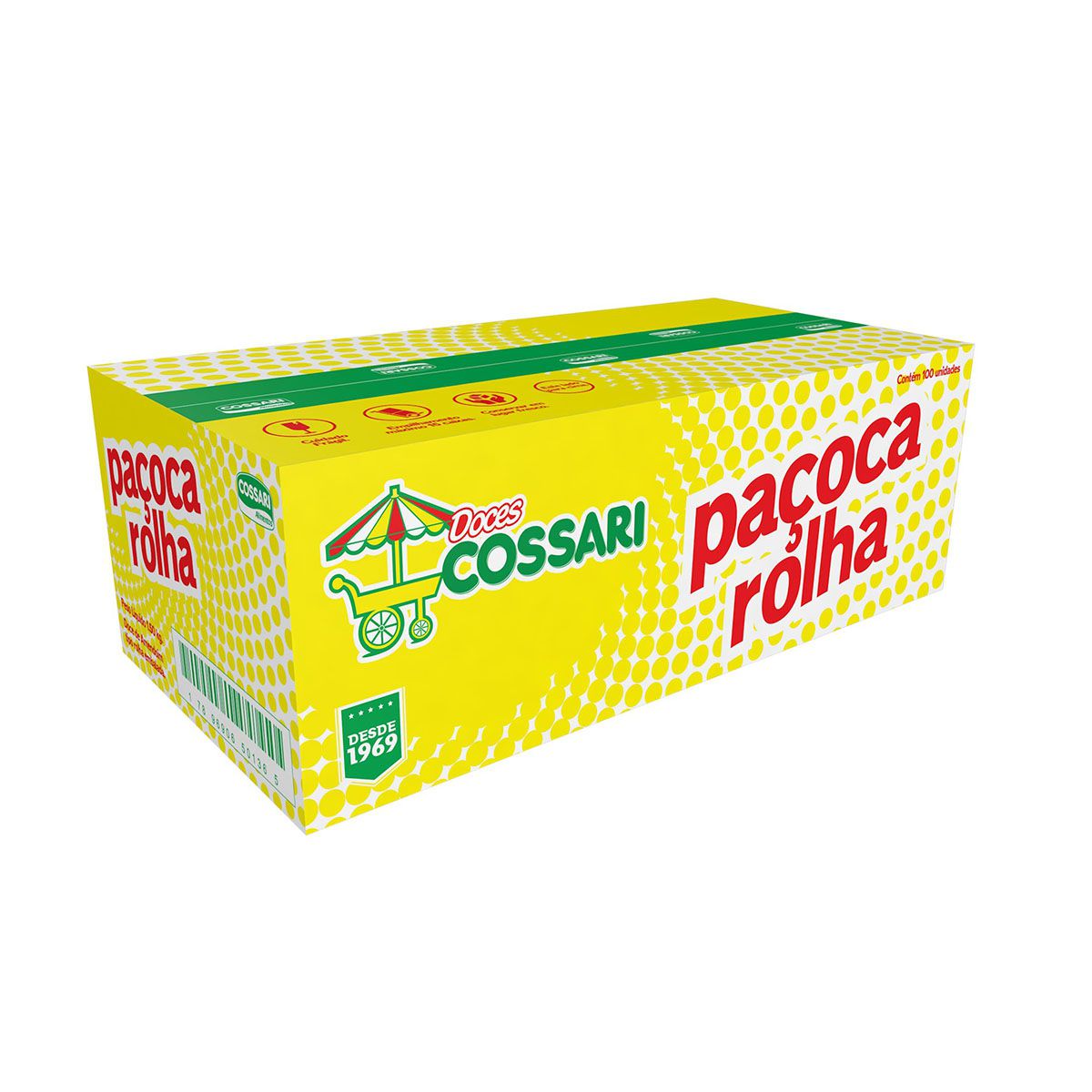 Paçoca Rolha Cossari Com 100 unidades