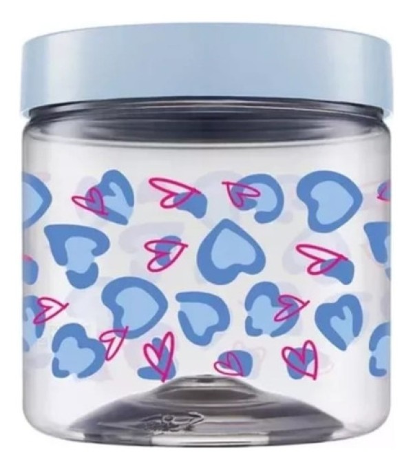 Encontraproduto.com.br - Pote Transparente Corações Rosa Bandeirante 1L