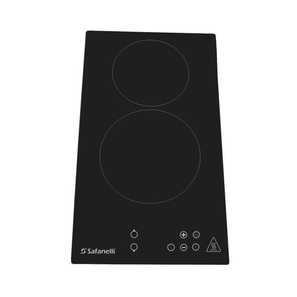 Encontraproduto.com.br - Cooktop de Indução Safanelli 2 Bocas com Mesa Vitrocerâmica Touch Preto VT200 - 220 Volts
