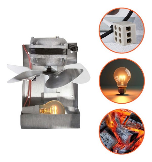 Encontraproduto.com.br - Exaustor Quadrado de Parede Para Churrasqueira ITC com Iluminação 21x21cm 220V Acompanha Suporte Para Fixação