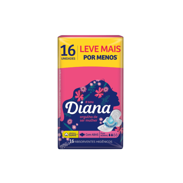 Encontraproduto.com.br - Absorvente Diana Suave com Abas 16 Unidades
