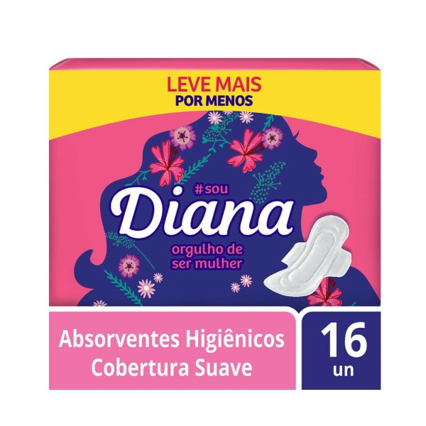 Encontraproduto.com.br - Absorvente Diana Suave com Abas 16 Unidades