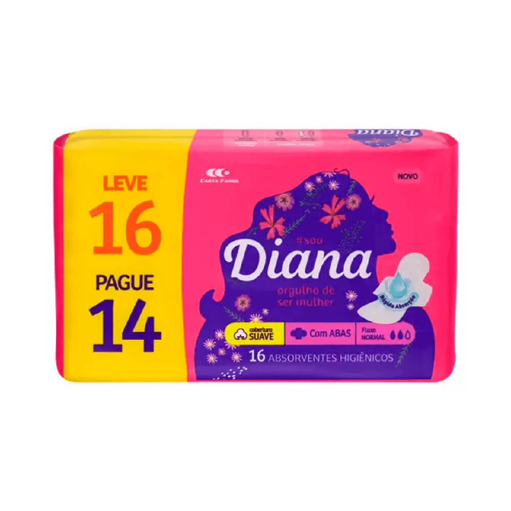 Encontraproduto.com.br - Absorvente Externo Diana Suave Com Abas 28 Unidades