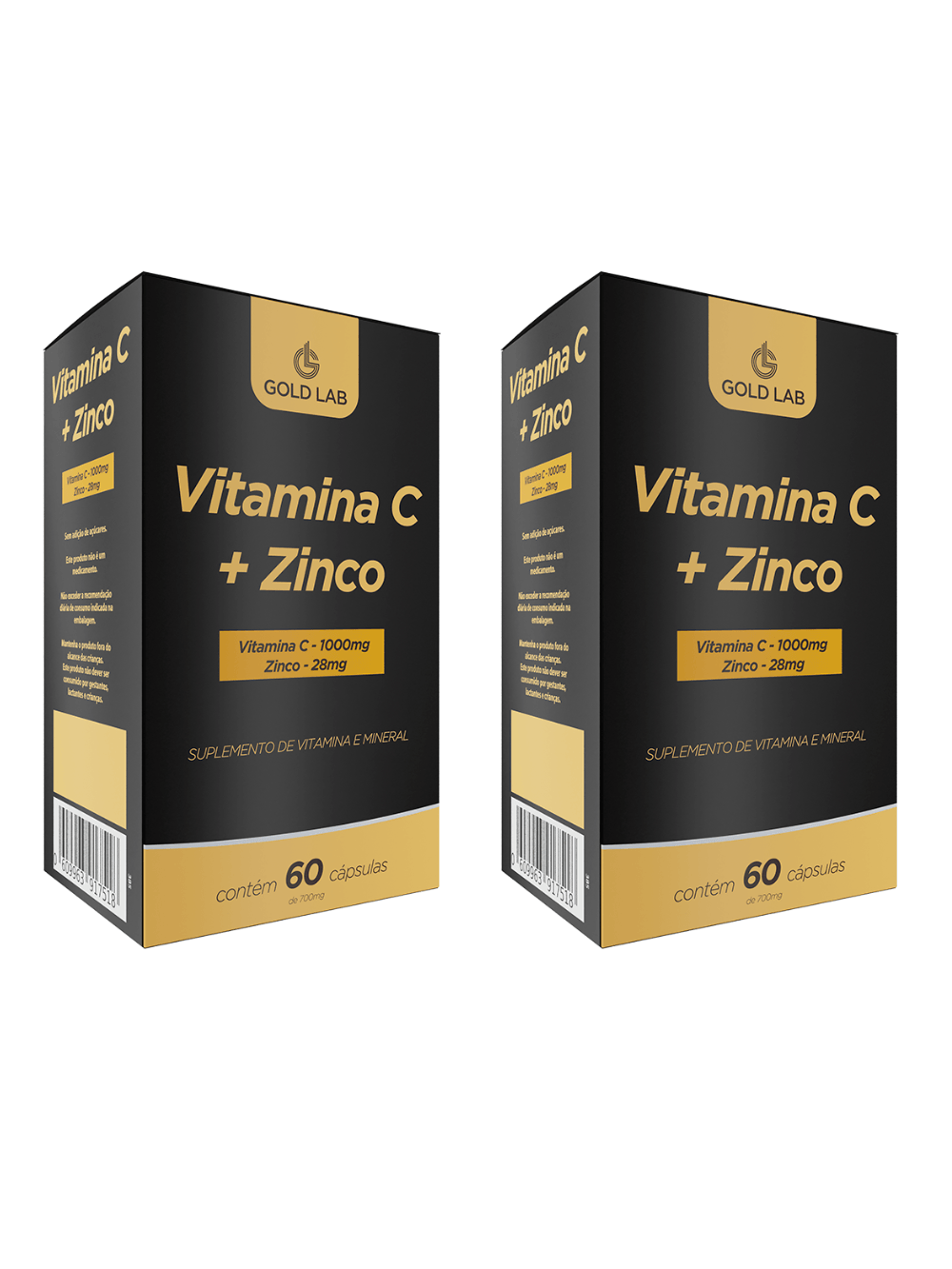 Encontraproduto.com.br - Kit C/2 Vitamina C + Zinco C/60 Cápsulas - Gold Lab