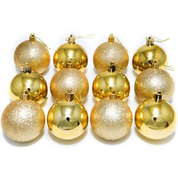 Kit 36 Bolas Douradas Enfeite Natalino árvore Natal 50mm