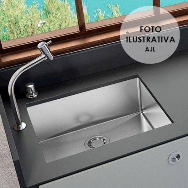 Encontraproduto.com.br - Cuba Inox Cozinha Quadrada Gourmet 60X40 Pia Louças