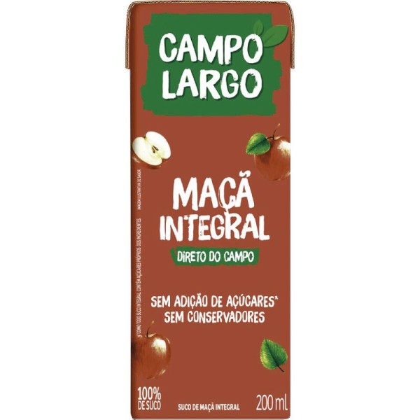 Encontraproduto.com.br - Suco Integral CAMPO LARGO Maçã Caixa 200ml