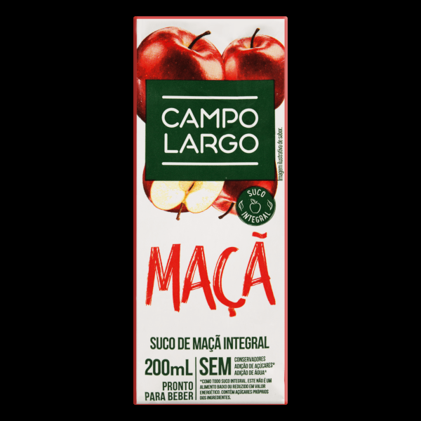 Encontraproduto.com.br - Suco Integral CAMPO LARGO Maçã Caixa 200ml