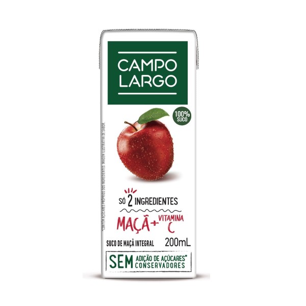 Encontraproduto.com.br - Suco Integral CAMPO LARGO Maçã Caixa 200ml